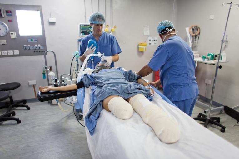Une opération chirurgicale dans l'hôpital de Ramtha en Jordanie.