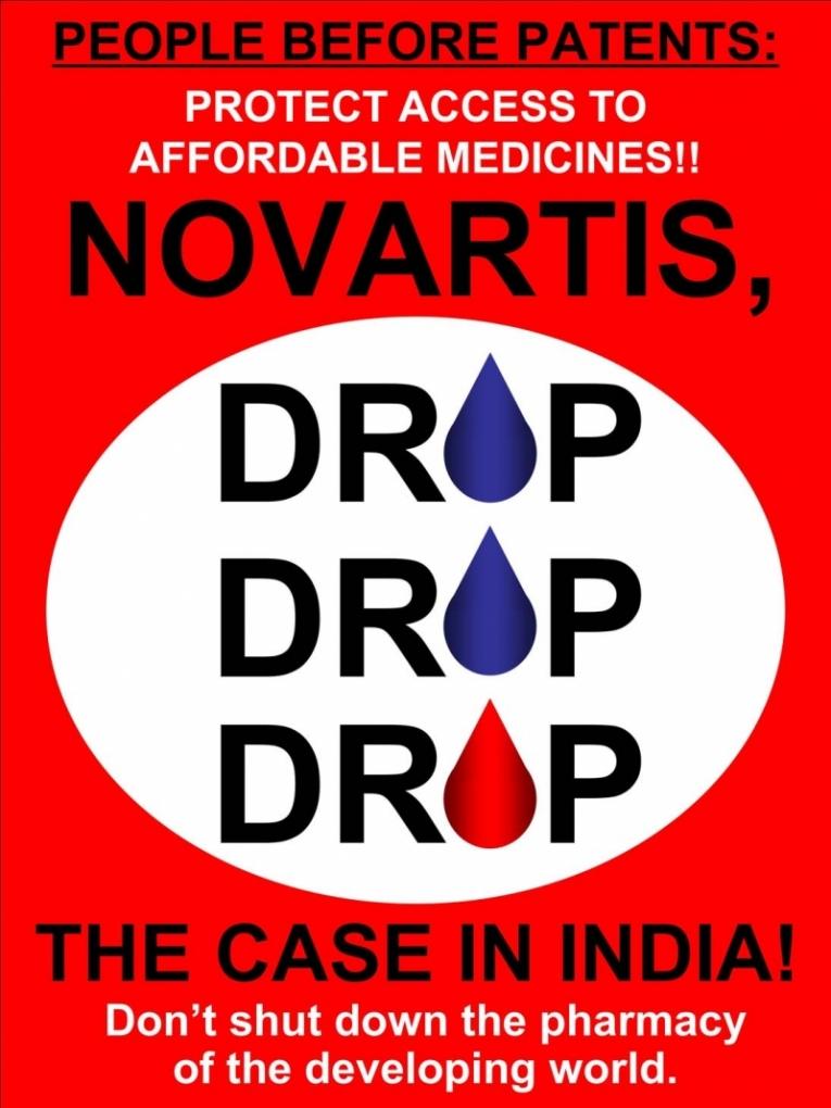 « Abandonnez l'affaire ! » Campagne de la CAME contre les contestations de Novartis sur la législation indienne.&nbsp;
 © CAME