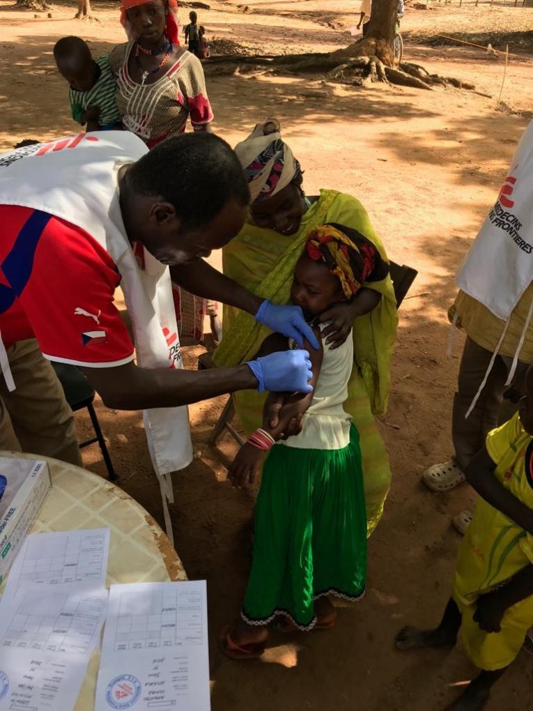 Vaccination d'urgence contre la rougeole dans la Vakaga. 2019. République centrafricaine.
