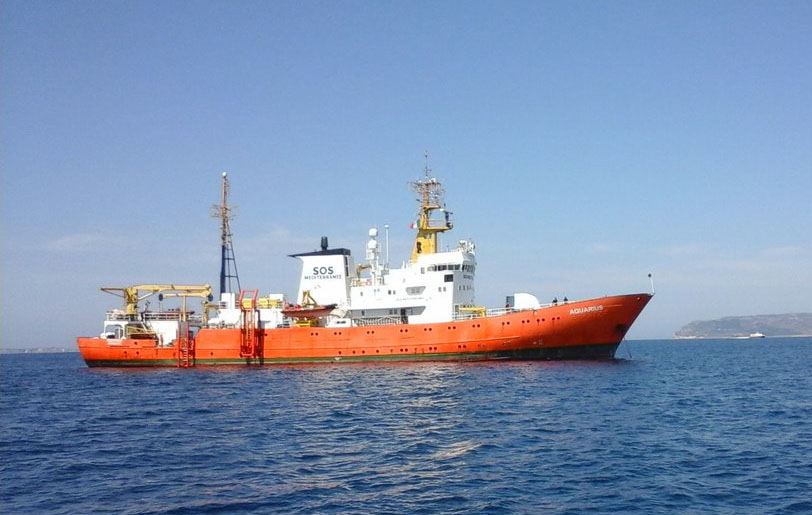 L'Aquarius, affrété par l’association SOS Méditerranée