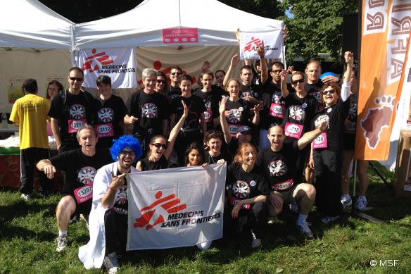 Les coureurs de MSF lors de la Course des Héros, le 17 juin 2012 au Parc de Saint-Cloud
