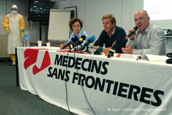 De gauche à droite : Dr Annette Heinzelmann (directrice médicale à Paris), Brice de Le Vingne (directeur des opérations à Bruxelles) et Bertrand Draguez (directeur médical à Bruxelles).