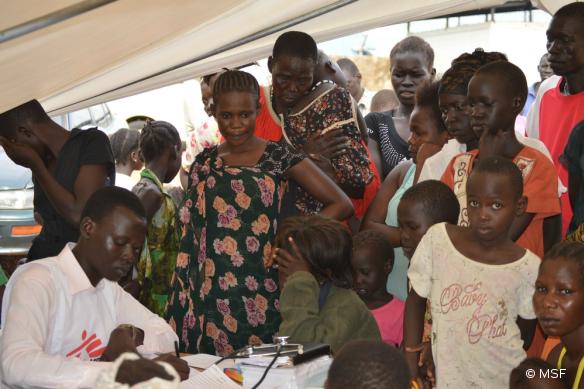 Une clinique mobile à Gudele, Juba, Soudan du Sud, le 13 juillet.
