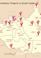 Carte des projets de MSF au Soudan du Sud
