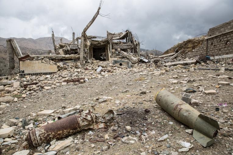 L'école de Haydan, bombardée en 2016 par la coalition internationale dirigée par l'Arabie saoudite et les Émirats arabes unis.