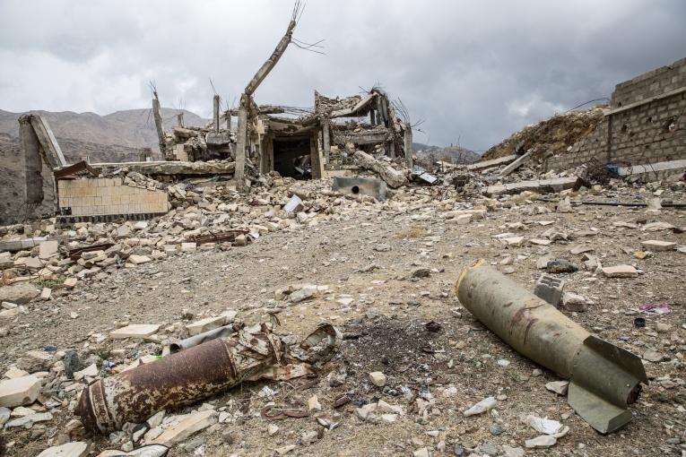 L'école de Haydan, bombardée en 2016 par la coalition internationale dirigée par l'Arabie saoudite et les Émirats arabes unis. 