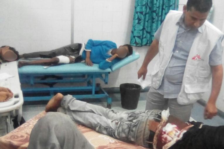 Prise en charge de blessés par MSF en Libye, mai 2018