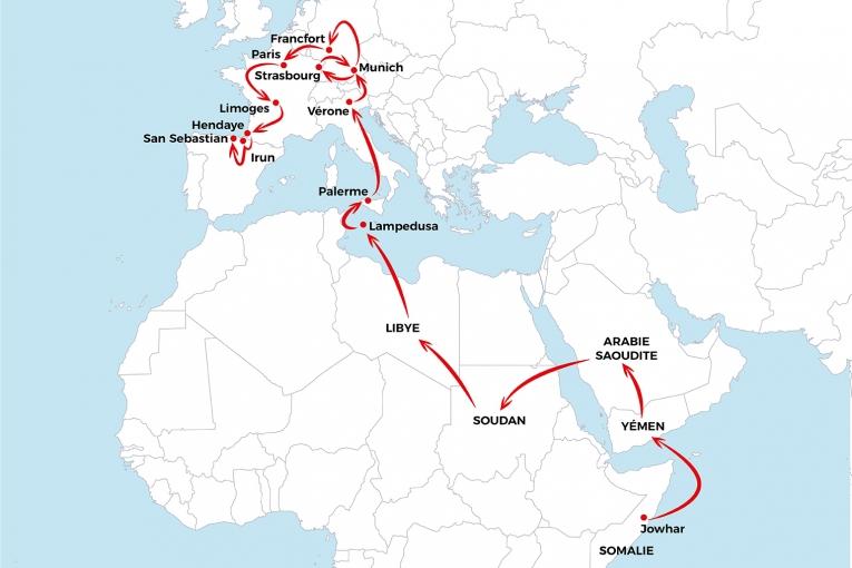Le voyage d'Asad depuis la Somalie jusqu'en Espagne.