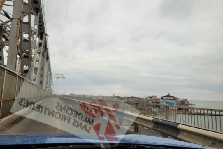 Une équipe MSF à bord d'un véhicule de l'association à Odessa. Ukraine. 2022.