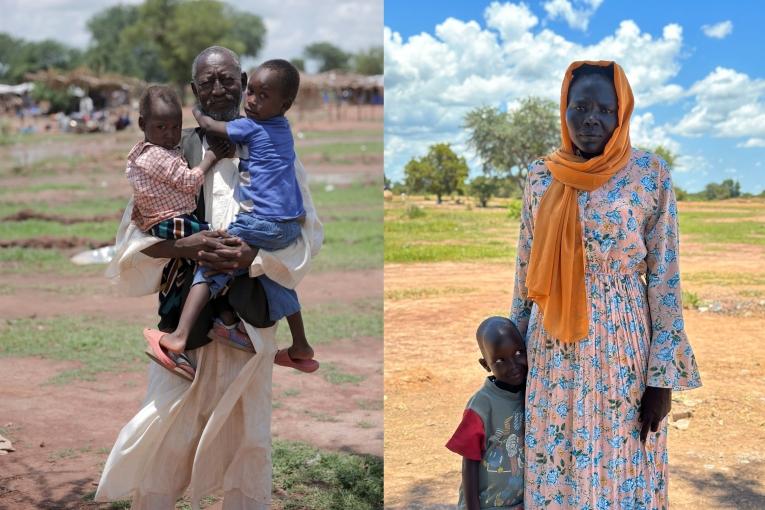Hamad Mohamo, à gauche, et Fisal Ibriahim Silman, à droite, ont tous les deux fui le Soudan et vivent désormais dans un camp de réfugiés du Soudan du Sud.