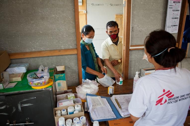 Mr and Ms Kimboi, both of whom are HIV-positive, at the MSF Chakpikarong clinic. They’ve come to the clinic for a check-up and to collect their medication. MSF started providing specialised care for HIV and TB in Manipur in 2005 and 2007, respectively.