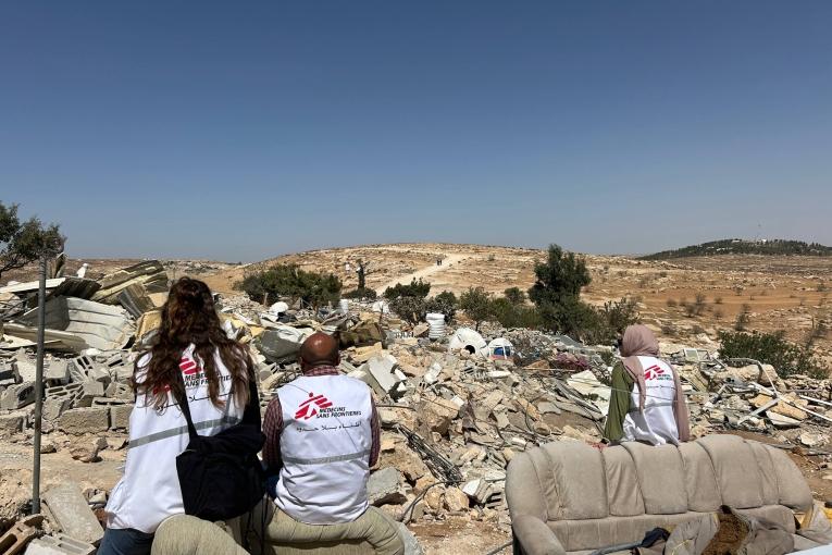 Vu de maisons détruites, Cisjordanie