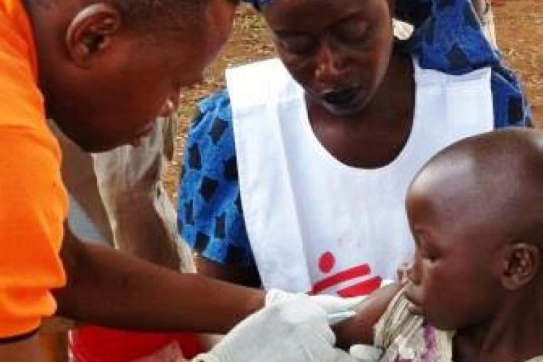 Campagne de vaccination contre la rougeole à Bria mars 2015