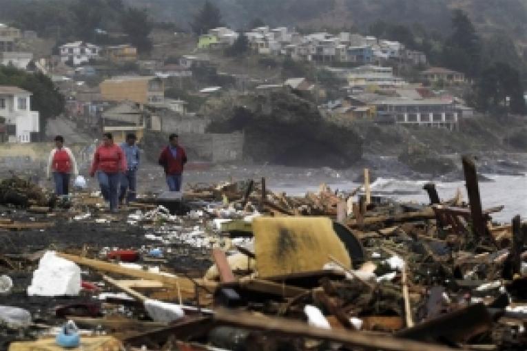 Pelluhue une ville proche de l'épicentre du séisme le 28 février 2010.