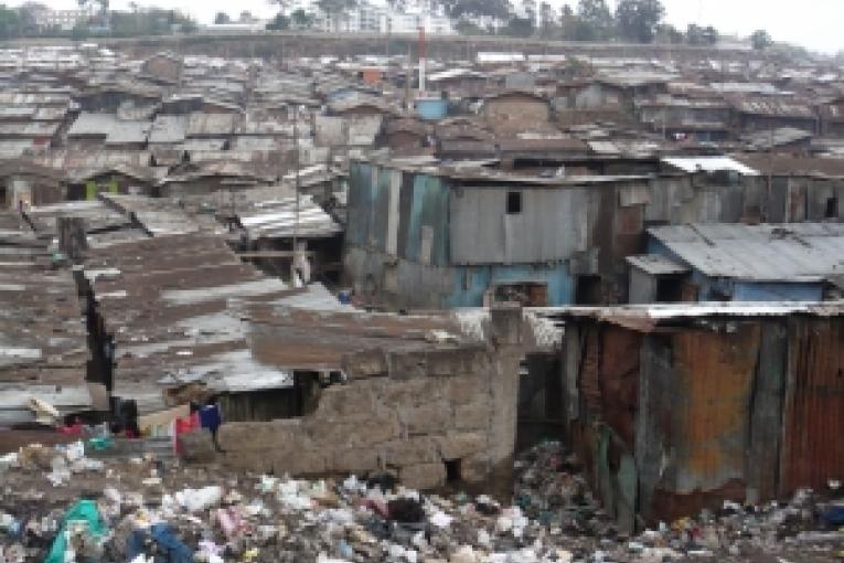 Vue du bidonville de Mathare octobre 2009.