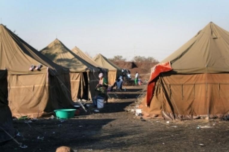 Dans un camp mis en place par les autorités sud africaines à Johannesburg