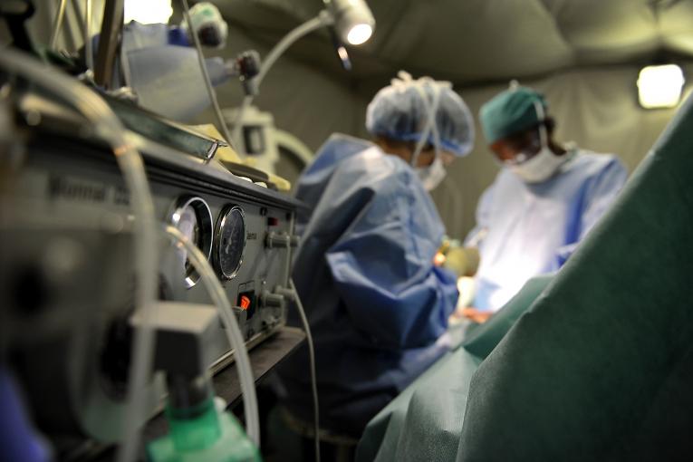 Le bloc opératoire de l'hôpital Saint Louis en Haïti Juillet 2010