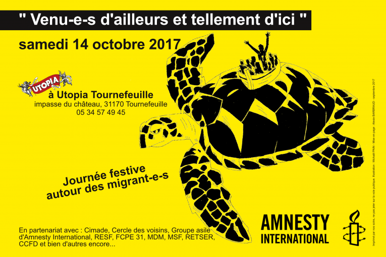 AFFICHE AMNESTY UTOPIA jaune