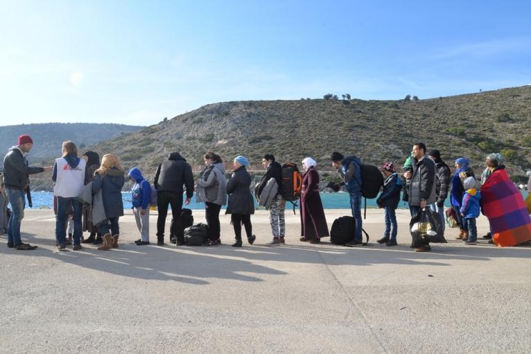 Les réfugiés arrivent aussi à Aghatonisi une petite île grècque située à une heure et demie au sud de Samos.