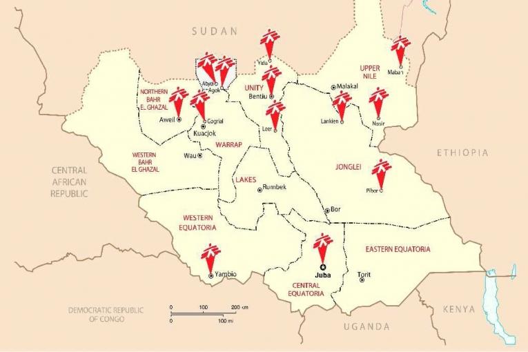 Présence de MSF au Soudan du Sud