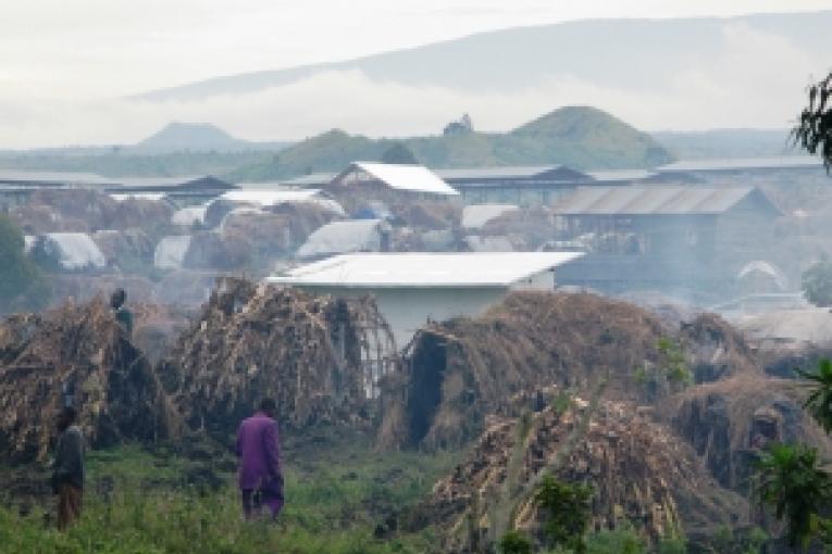 Déplacés dans les camps situés à l'ouest de Goma. 45.000 personnes vivent dans ces camps où l'aide humanitaire est insuffisante.