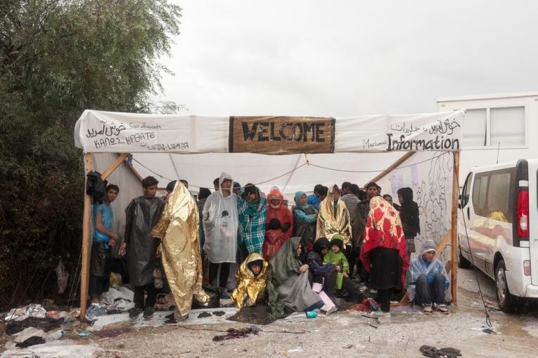 Le hotspot de Moria sur l'île de Lesbos en octobre 2015.