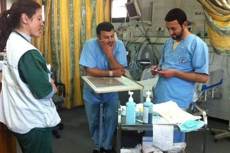 Sarah aux soins intesifs de l'hôpital Nasser Gaza