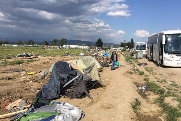 Evacuation du camp d'Idomeni le 24 mai 2016. MSF