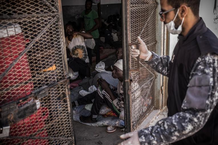 Un centre de détention de la région de Tripoli. Libye. 2017