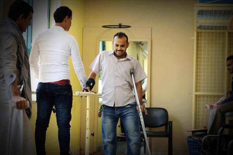 Un patient de l'hôpital MSF d'Amman en Jordanie. 2017.