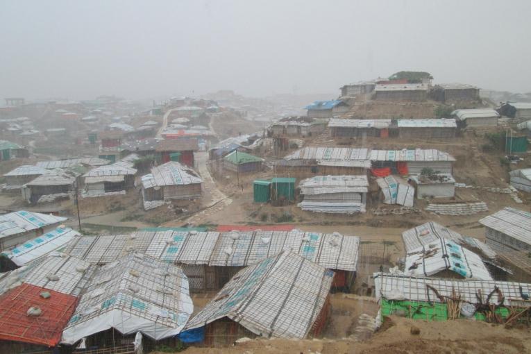 Saison de la mousson dans le camp de Kutupalong-Balukhali. Bangladesh. 2018.