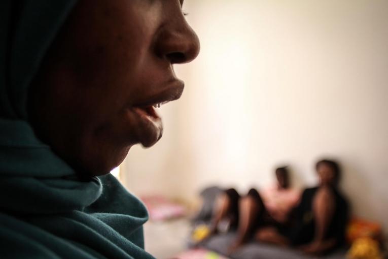 Une rescapée dans un centre de détention en Libye - septembre 2018