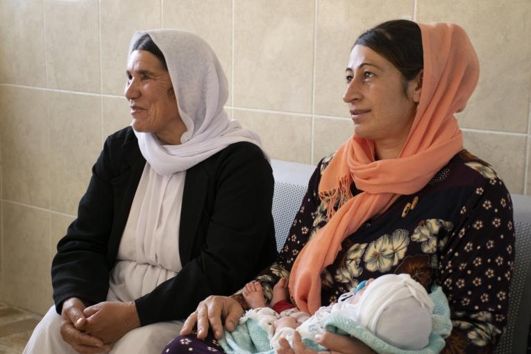 Zarifa est âgée de 28 ans. Elle est la première femme à avoir donné naissance dans la maternité soutenue par Médecins Sans Frontières à l'hôpital général de Sinuni. Irak. 2018.