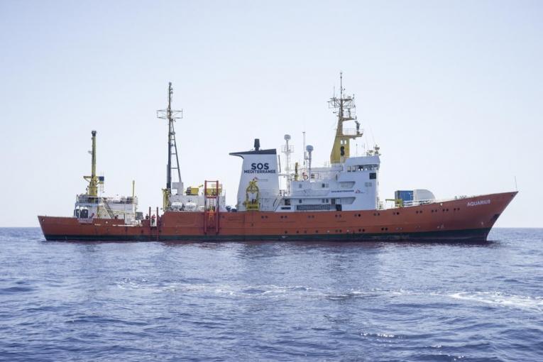 L'Aquarius en mer Méditerranée. Mai 2016.