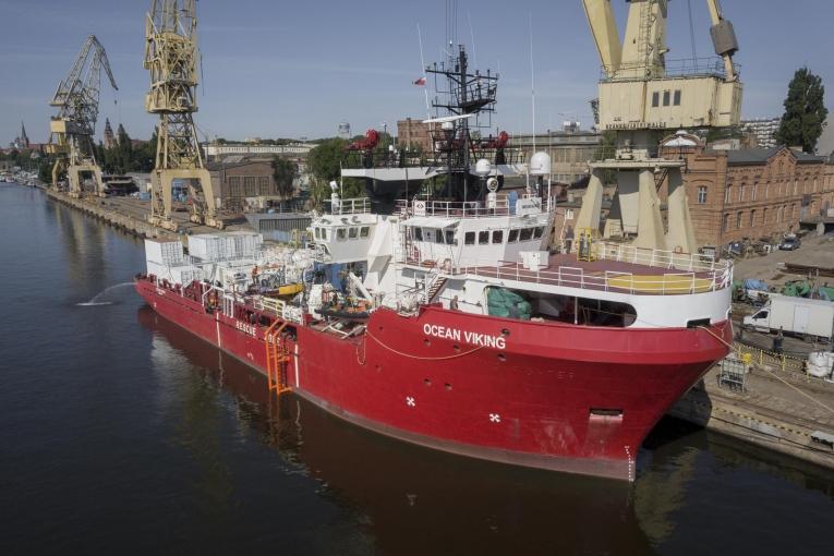 L'Ocean Viking, navire de recherche et de sauvetage opéré par MSF et SOS MEDITERRANEE
