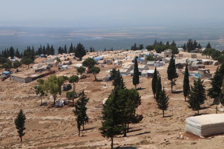 Un camp de personnes déplacées dans le nord-ouest de la Syrie.