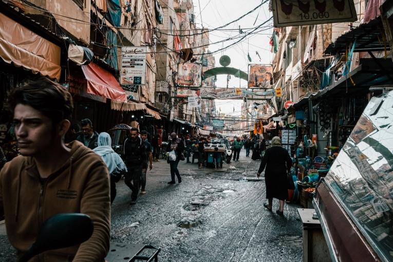 Une rue du camp de Shatila à Beyrouth. 2020. 