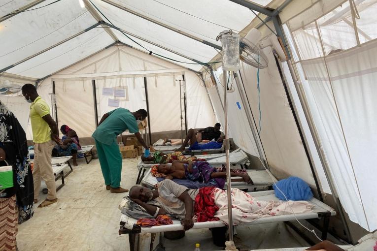 Un centre de traitement du choléra installé par MSF dans la région de Tahoua. Niger. 2021.