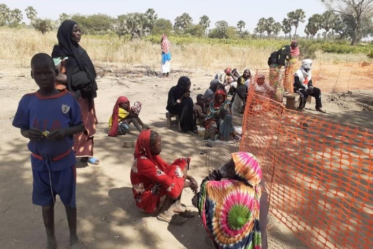 Entrée du centre de consultations MSF du village de Djazira, dans le sud de N’Djamena. Tchad. Décembre 2021.
