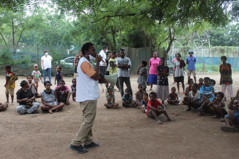 Une équipe de sensibilisation MSF en Papouasie-Nouvelle-Guinée.