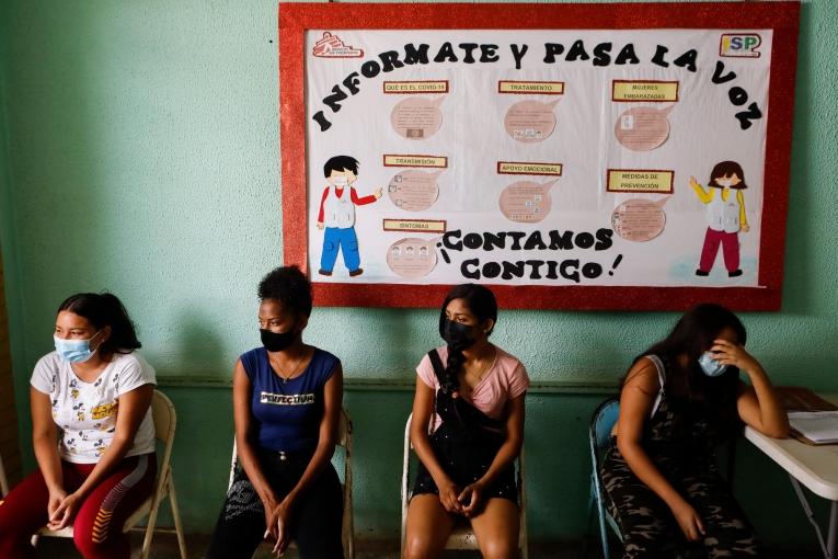 La salle d'attente de l'hôpital dans lequel les équipes MSF travaillent à Tumeremo, dans l'État de Bolivar. Venezuela.