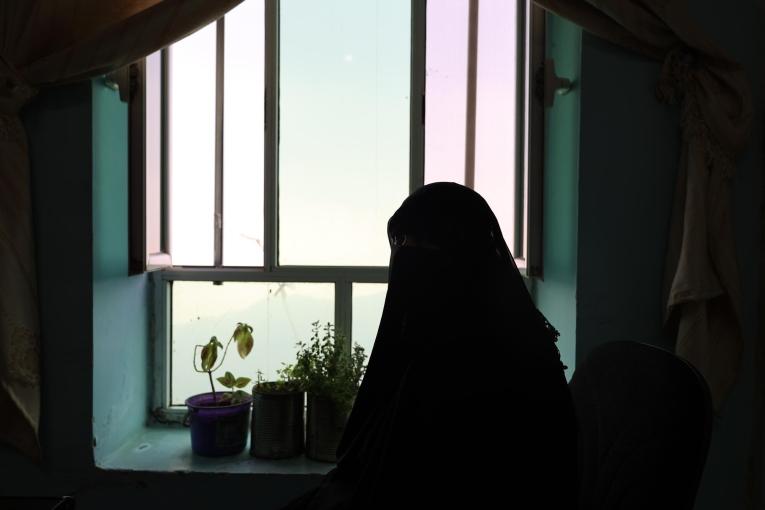 Portrait de Fatima, une patiente suivie par MSF dans la ville d'Hajjah. Yémen.