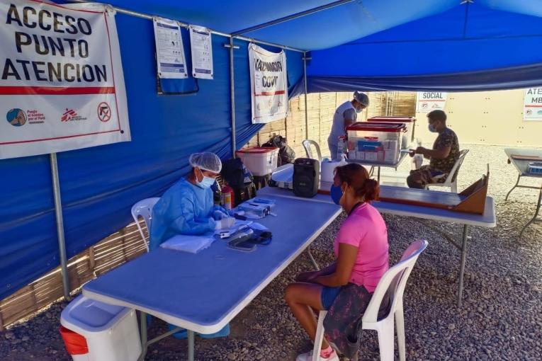 Une clinique mobile MSF dans la ville de Tumbes au Pérou. 2022.