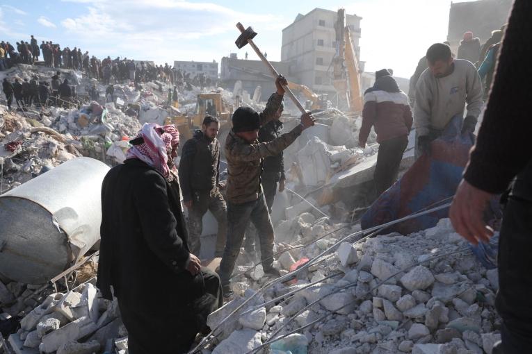 Vue d'une ville du gouvernorat d'Idlib après les tremblements de terre du 6 février. Image d'illustration. Syrie. 7 février 2023.