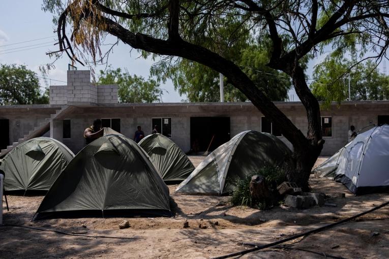 Vue d'un site informel de migrants à Reynosa au Mexique. 2022. 