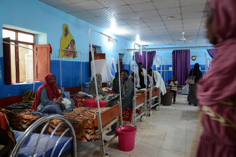 Vue d'une salle de soins pédiatriques gérée par MSF à l'hôpital d'El Geneina en 2022. Soudan.
