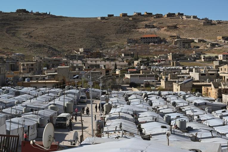 Vue du camp de réfugié d'Arsal dans le nord du Liban.
