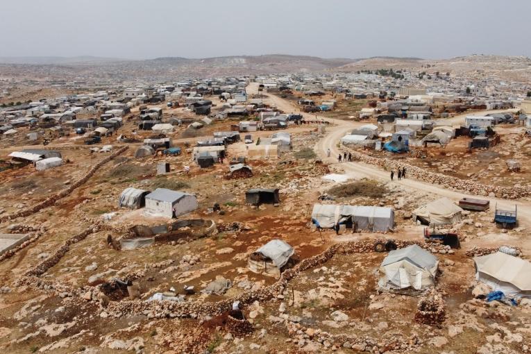 Un camp à Idlib, accueillant de nouvelles familles déplacées à la suite du séisme du 6 février.
