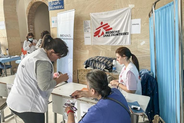 Les équipes MSF à Goris, en Arménie. 28 septembre 2023.