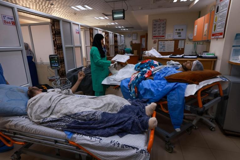 Patients dans l'hôpital Al Aqsa